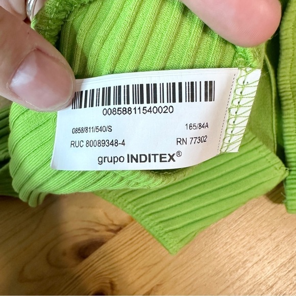 Zara Green Brat Girl Cutout Halter Top Bodysuit Y2K Ribbed Women’s Size Small - Picture 7 of 13